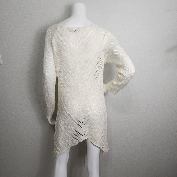 Soft Surroundings Cream Asymmetric Hem Sweater Size L - Picture 10 of 13